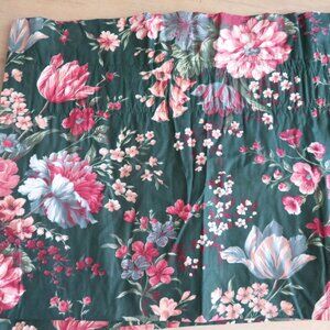 Vintage Croscill Granada Curtain Valance 18" x 90" Green Pink Roses Floral